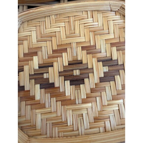 Vintage 70s Wicker Rattan Set of 5 coasters Barware Retro Boho - Picture 9 of 12